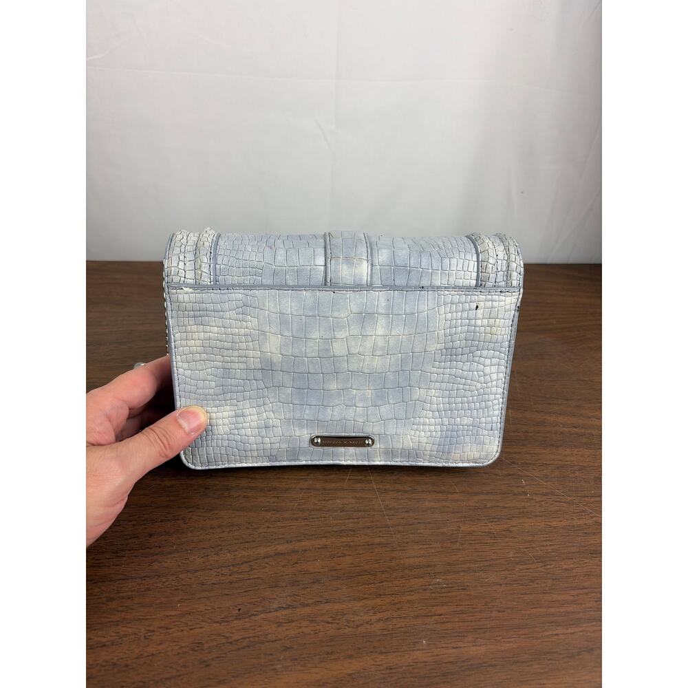 Rebecca Minkoff Small Love Crossbody Bag Silver Croc Embossed Leather - Picture 5 of 7